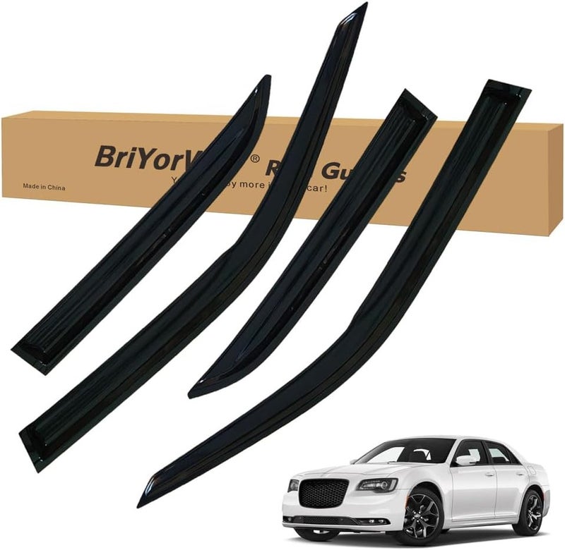 BriYorWay Vent Shades Rain Guards for Chrysler 300 2010 2011 2012 2013 2014 2015 2016 2017 2018 2019 2020 2021 2022 2023 Accessories, for Chrysler 300 Window Deflectors Window Visors - Image 1